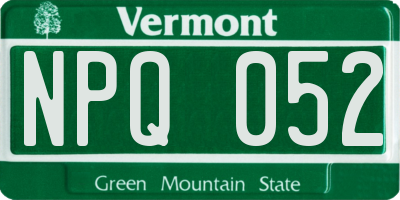 VT license plate NPQ052