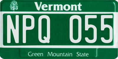 VT license plate NPQ055