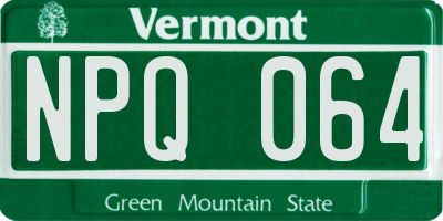 VT license plate NPQ064