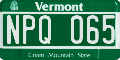 VT license plate NPQ065