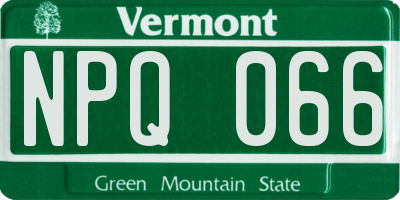 VT license plate NPQ066