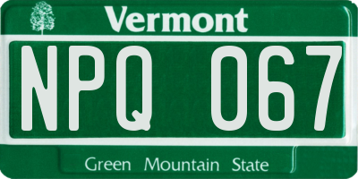 VT license plate NPQ067