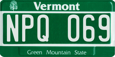 VT license plate NPQ069
