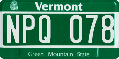 VT license plate NPQ078