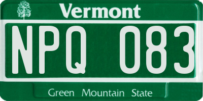 VT license plate NPQ083