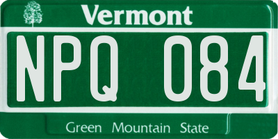 VT license plate NPQ084