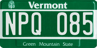 VT license plate NPQ085