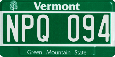 VT license plate NPQ094