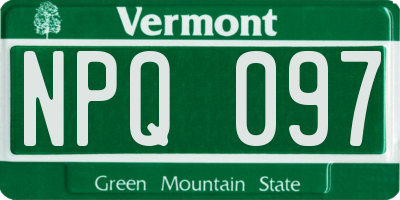 VT license plate NPQ097