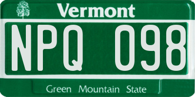 VT license plate NPQ098