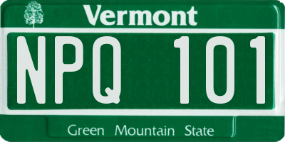 VT license plate NPQ101