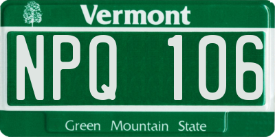 VT license plate NPQ106