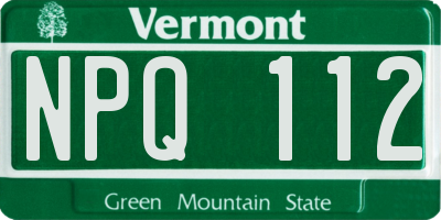 VT license plate NPQ112