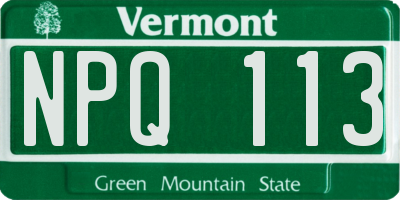 VT license plate NPQ113