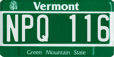 VT license plate NPQ116