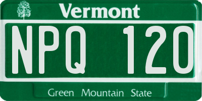 VT license plate NPQ120