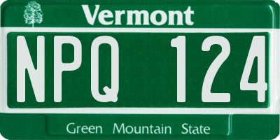 VT license plate NPQ124