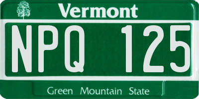 VT license plate NPQ125