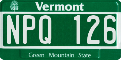 VT license plate NPQ126