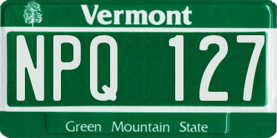 VT license plate NPQ127