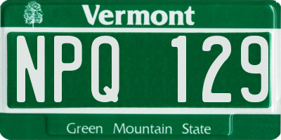 VT license plate NPQ129