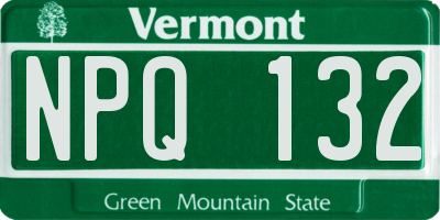 VT license plate NPQ132