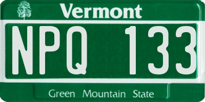 VT license plate NPQ133