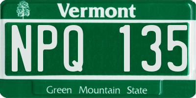 VT license plate NPQ135
