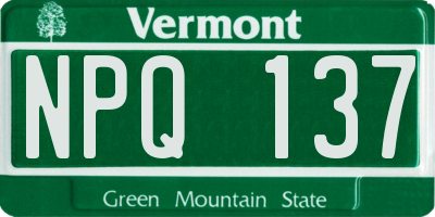 VT license plate NPQ137