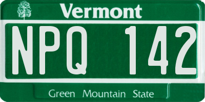 VT license plate NPQ142