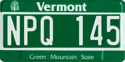 VT license plate NPQ145