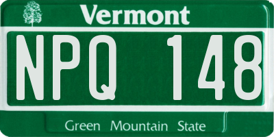 VT license plate NPQ148