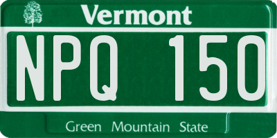 VT license plate NPQ150