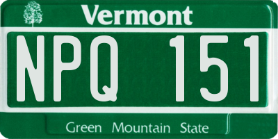 VT license plate NPQ151