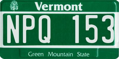 VT license plate NPQ153