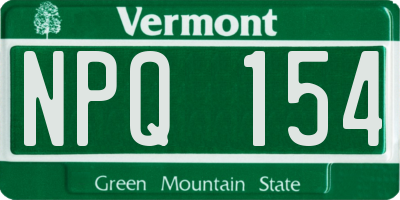 VT license plate NPQ154