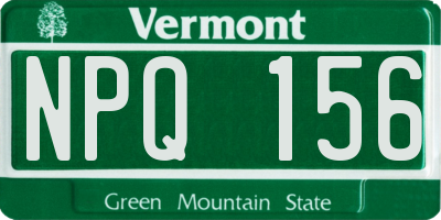 VT license plate NPQ156