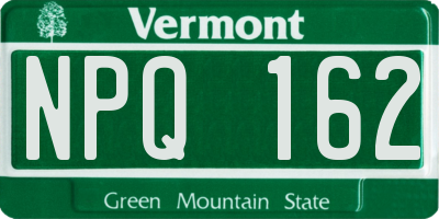 VT license plate NPQ162