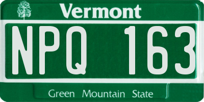 VT license plate NPQ163