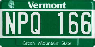 VT license plate NPQ166