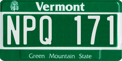 VT license plate NPQ171