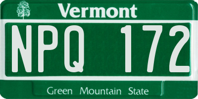 VT license plate NPQ172