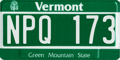 VT license plate NPQ173