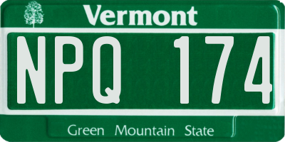 VT license plate NPQ174