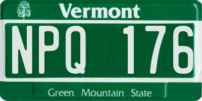VT license plate NPQ176