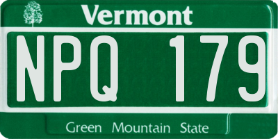 VT license plate NPQ179