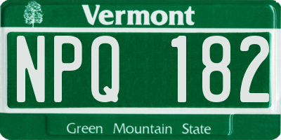 VT license plate NPQ182