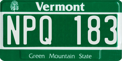 VT license plate NPQ183