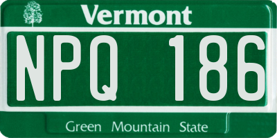 VT license plate NPQ186