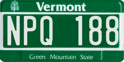 VT license plate NPQ188